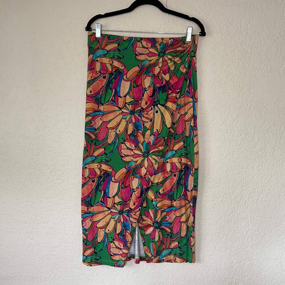 Farm Rio banana pita midi skirt size M